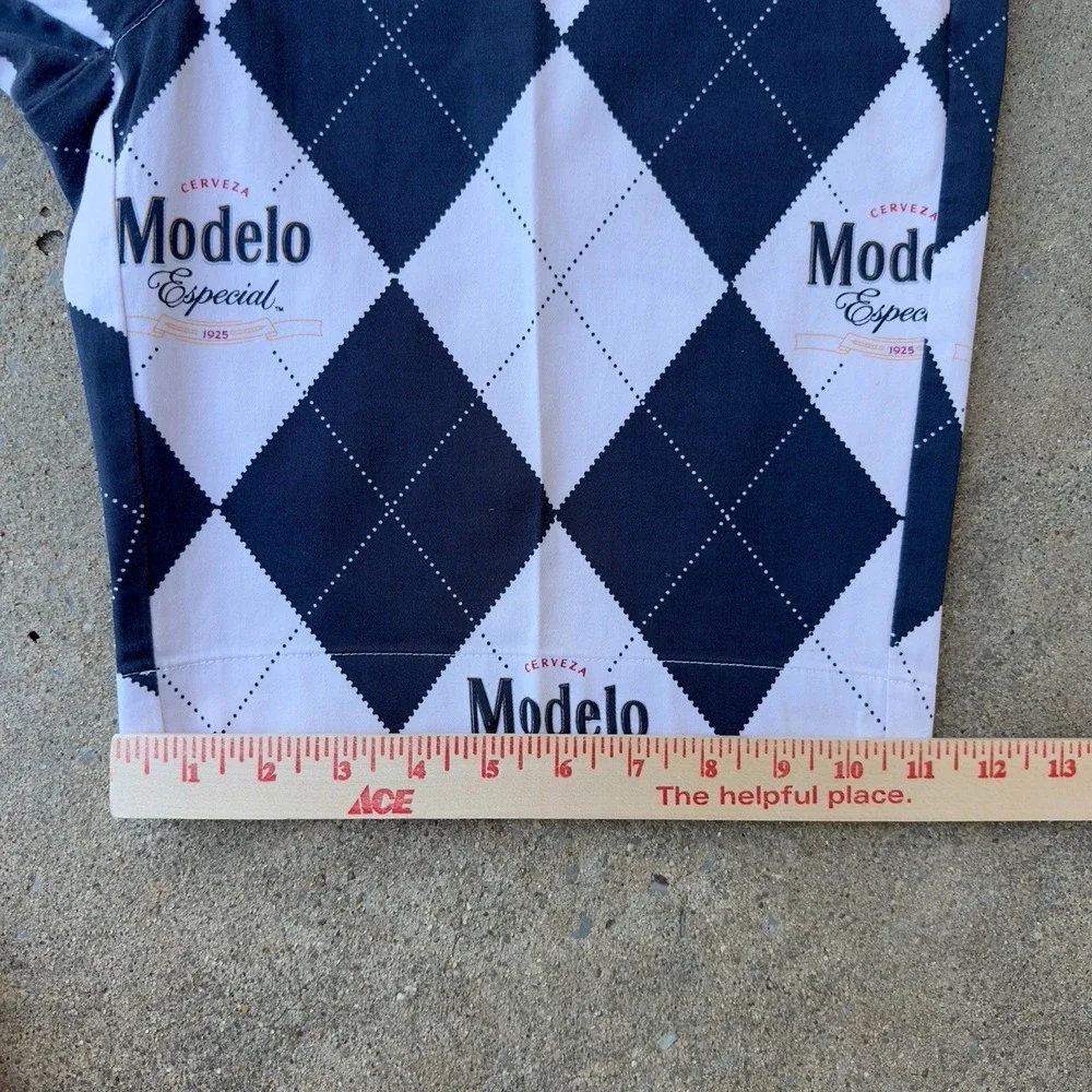 Loudmouth Modelo‎ Especial Argyle Men's Golf Heritage Shorts Size 36 Cerveza